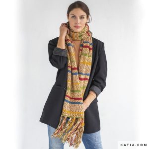 pattern knit crochet woman scarf autumn winter katia 8034 470 01 g