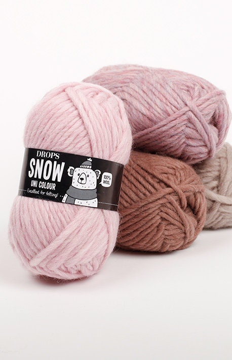 Drops Snow wool for felting, super bulky yarn, 50 g – 50 m, felting wool, winter yarn
