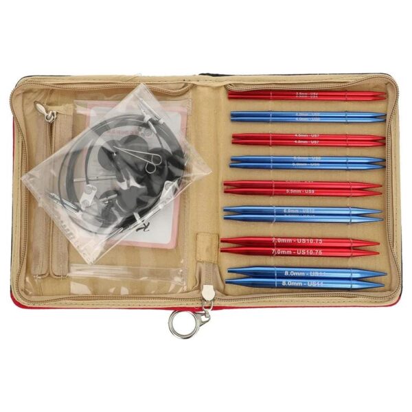 Prisukamų virbalų rinkinys KnitPro Red Wave (13 cm)