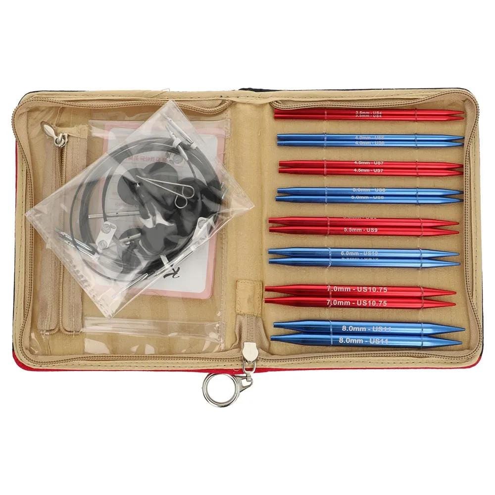 Prisukamų virbalų rinkinys KnitPro Red Wave (13 cm)
